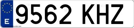 Ejemplo de matrícula española 9562 KHZ