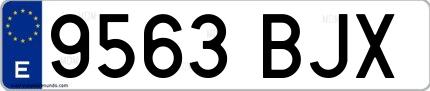 Ejemplo de matrícula española 9563 BJX