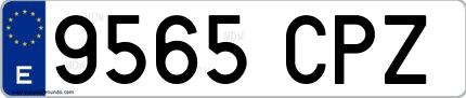 Ejemplo de matrícula española 9565 CPZ