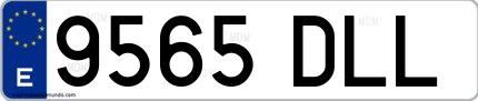 Ejemplo de matrícula española 9565 DLL