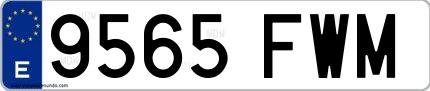 Ejemplo de matrícula española 9565 FWM