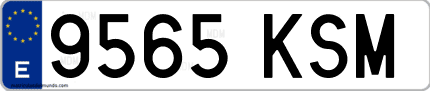 Ejemplo de matrícula de coche ordinaria 9565 KSM