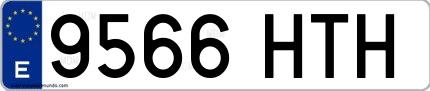 Ejemplo de matrícula española 9566 HTH