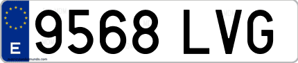 Ejemplo de matrícula de coche ordinaria 9568 LVG