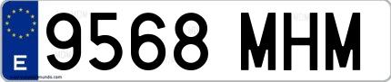 Ejemplo de matrícula española 9568 MHM
