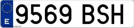 Ejemplo de matrícula española 9569 BSH
