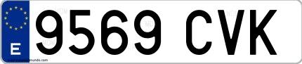 Ejemplo de matrícula española 9569 CVK