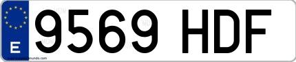 Ejemplo de matrícula española 9569 HDF