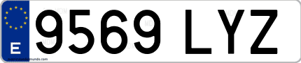 Ejemplo de matrícula de coche ordinaria 9569 LYZ