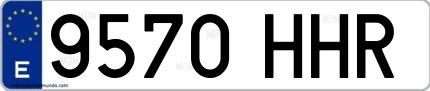 Ejemplo de matrícula española 9570 HHR