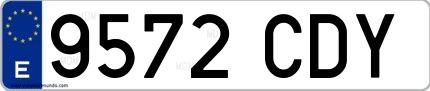 Ejemplo de matrícula española 9572 CDY