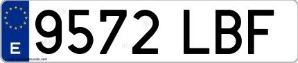 Ejemplo de matrícula española 9572 LBF