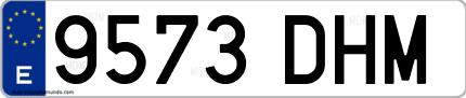 Ejemplo de matrícula de coche ordinaria 9573 DHM
