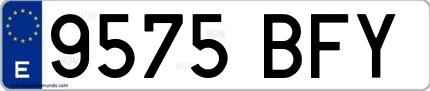 Ejemplo de matrícula española 9575 BFY