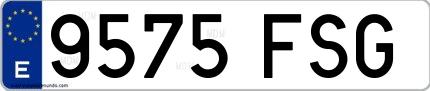 Ejemplo de matrícula española 9575 FSG