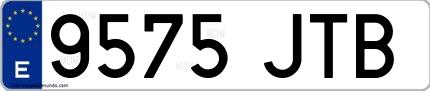 Ejemplo de matrícula española 9575 JTB