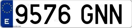 Ejemplo de matrícula española 9576 GNN