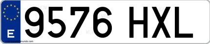 Ejemplo de matrícula española 9576 HXL