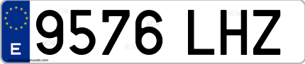 Ejemplo de matrícula de coche ordinaria 9576 LHZ
