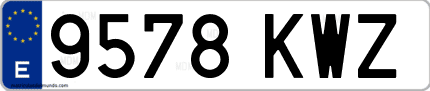 Ejemplo de matrícula de coche ordinaria 9578 KWZ