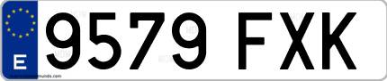 Ejemplo de matrícula de coche ordinaria 9579 FXK