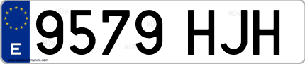 Ejemplo de matrícula de coche ordinaria 9579 HJH