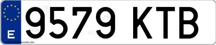 Ejemplo de matrícula española 9579 KTB