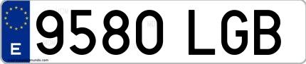 Ejemplo de matrícula española 9580 LGB