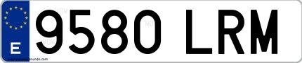 Ejemplo de matrícula española 9580 LRM
