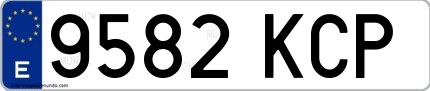 Ejemplo de matrícula española 9582 KCP