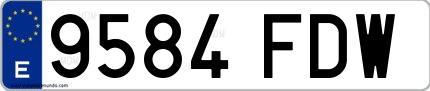 Ejemplo de matrícula española 9584 FDW