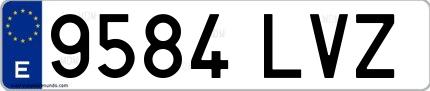 Ejemplo de matrícula española 9584 LVZ