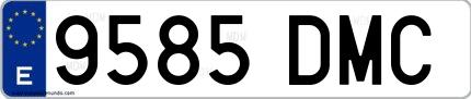 Ejemplo de matrícula española 9585 DMC