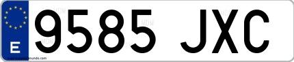 Ejemplo de matrícula española 9585 JXC