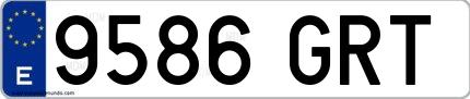 Ejemplo de matrícula española 9586 GRT