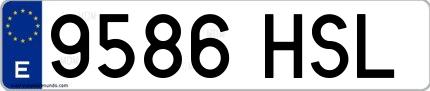 Ejemplo de matrícula española 9586 HSL
