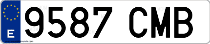 Ejemplo de matrícula de coche ordinaria 9587 CMB