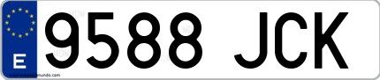Ejemplo de matrícula española 9588 JCK