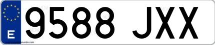 Ejemplo de matrícula española 9588 JXX