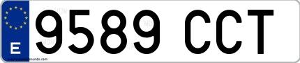 Ejemplo de matrícula española 9589 CCT