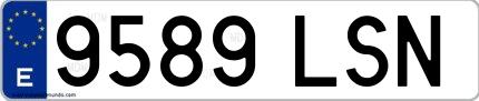Ejemplo de matrícula española 9589 LSN