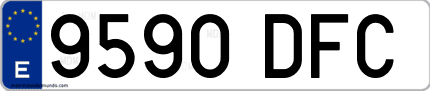 Ejemplo de matrícula de coche ordinaria 9590 DFC