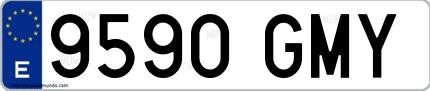 Ejemplo de matrícula española 9590 GMY