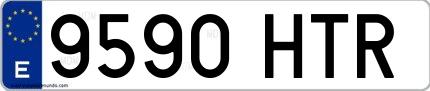 Ejemplo de matrícula española 9590 HTR