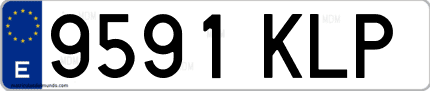 Ejemplo de matrícula de coche ordinaria 9591 KLP