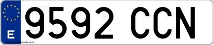 Ejemplo de matrícula española 9592 CCN