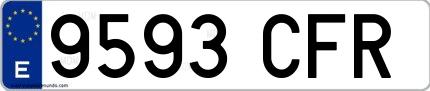 Ejemplo de matrícula española 9593 CFR