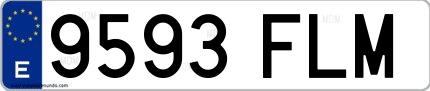 Ejemplo de matrícula española 9593 FLM