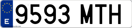 Ejemplo de matrícula de coche ordinaria 9593 MTH