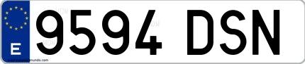 Ejemplo de matrícula española 9594 DSN